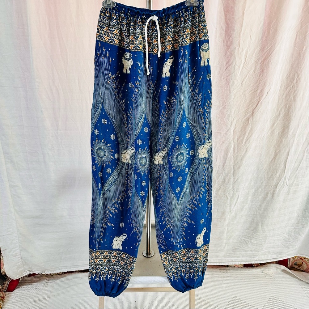 Summer Elephant Tribal Print Pull-on Pants Women Size Medium